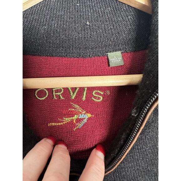 Orvis Merino Wool Pullover 1/4 Sweater Pullover Mens‎ sz L Outdoors Cozy Warm - Picture 4 of 9